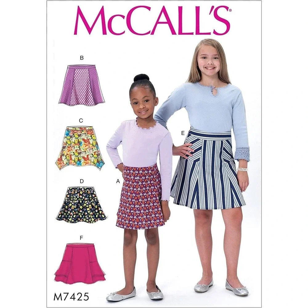 McCalls Sewing Pattern 7425 Skirt‎ Flared Gores Girls Size 3-6
